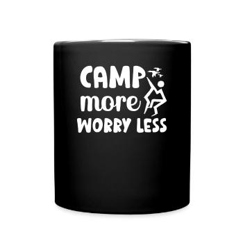 Vacances amoureux de la nature Camping dicton amusant - Mug uni - noir - Devant
