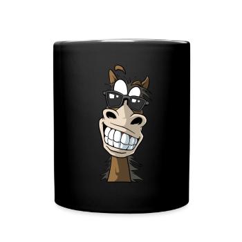 Funny horse head - cool horse - Full Colour Mug - black - Front