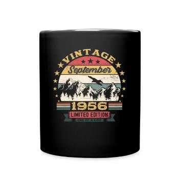 Septembre Né 1956 Cadeau du 66e anniversaire - Mug uni - noir - Devant