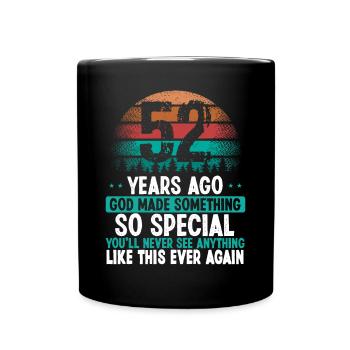 52 Anniversaire Dieu a fait quelque chose de spécial 52 ans - Mug uni - noir - Devant