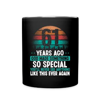 61 Anniversaire Dieu a fait quelque chose de spécial 61 ans - Mug uni - noir - Devant