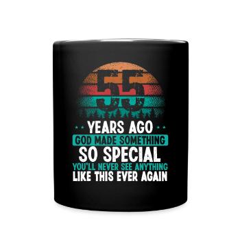 55 Anniversaire Dieu a fait quelque chose de spécial 55 ans - Mug uni - noir - Devant