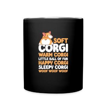Corgi - Tasse einfarbig - Schwarz - Vorne