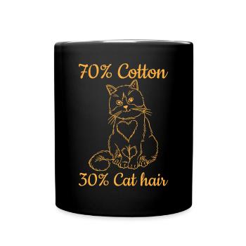 70% Coton 30% Poils de Chat I Drôle de Chat - Mug uni - noir - Devant