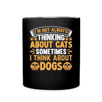 Amoureux des chats Propriétaires de chiens I Les chats et les chiens adorent - Mug uni - noir - Devant