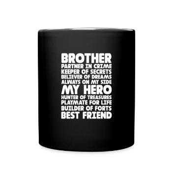 Big Brother Sibling Sister Gift - Full Colour Mug - black - Front