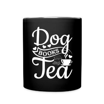 Hundebücher Tee I Hundehalter Buchlektüre Buchlieb - Tasse einfarbig - Schwarz - Vorne