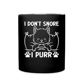 Katzenliebhaber Lustige Katze Meme Ich Schnarche n - Tasse einfarbig - Schwarz - Vorne