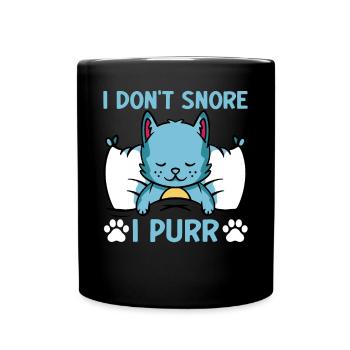 Katzenliebhaber Katze Meme Ich schnarche nicht Ich - Tasse einfarbig - Schwarz - Vorne