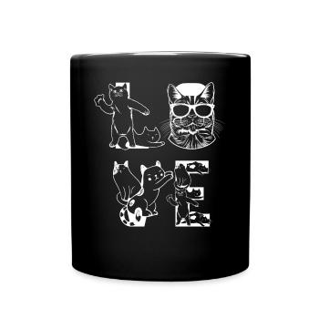 Chat Amour Chats I Mignon Chat Amoureux LI - Mug uni - noir - Devant