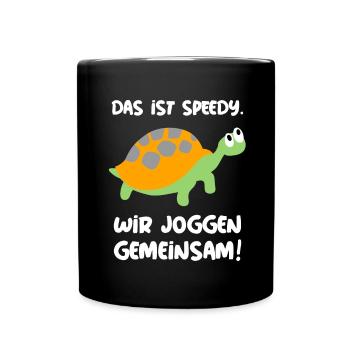 Lustiges Geschenk Für Sportler Jogger Läufer - Tasse einfarbig - Schwarz - Vorne