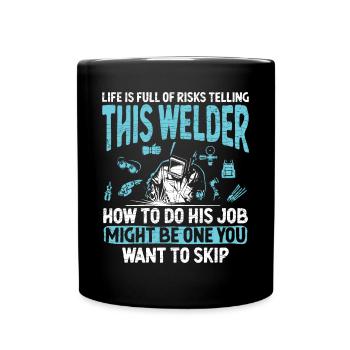 Schweißen Metallarbeiter Schweißer - Tasse einfarbig - Schwarz - Vorne