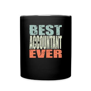 Best Buchhalter ever Buchhalter Geschenk - Tasse einfarbig - Schwarz - Vorne