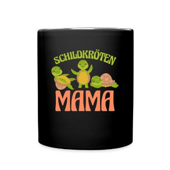 Turtle Schildkröte Schildkröten - Tasse einfarbig - Schwarz - Vorne