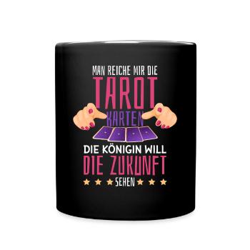 Blackcraft Esoterik Tarot Karte Lustig - Tasse einfarbig - Schwarz - Vorne