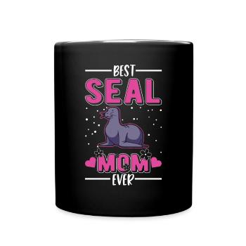 Best Seal Mom Ever Robben Mama - Full Colour Mug - black - Front