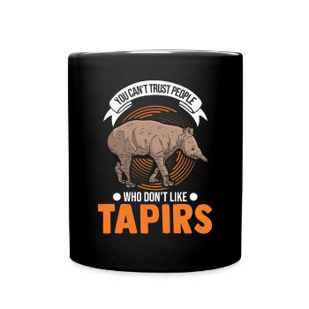 Tapir Flachlandtapir Tapirdae Tapir - Tasse einfarbig - Schwarz - Vorne