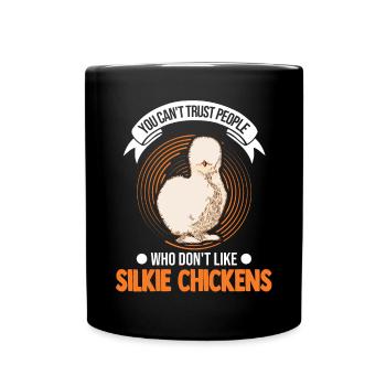 Silk Chicken Gift Silkie Chicken - Full Colour Mug - black - Front