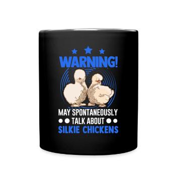 Warning Silkie Chicken Silkie Chicken - Full Colour Mug - black - Front