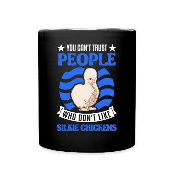 Silk Chicken Gift Silkie Chicken - Full Colour Mug - black - Front