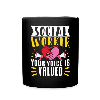 School Social Work Month Hands - Full Colour Mug - black - Front