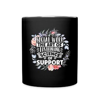 Fleurs du Mois du travail social à l’école - Mug uni - noir - Devant