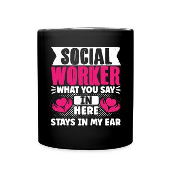 School Social Work Month Hands - Full Colour Mug - black - Front