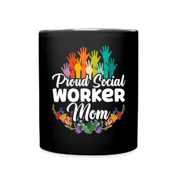 School Social Work Month Hands - Full Colour Mug - black - Front