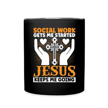 School Social Work Month Hands - Full Colour Mug - black - Front
