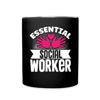 School Social Work Month Hands - Full Colour Mug - black - Front