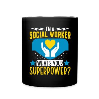 School Social Work Month Hands - Full Colour Mug - black - Front