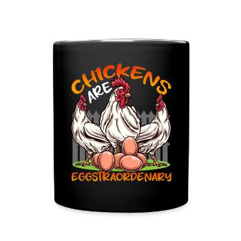 Besondere Hühner Hühnerhof Hühnerstall - Tasse einfarbig - Schwarz - Vorne