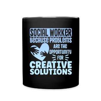 Mains du Mois du travail social à l’école - Mug uni - noir - Devant
