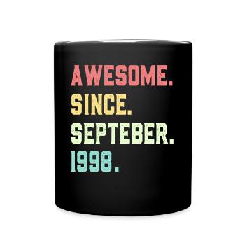 Génial depuis septembre 1998 - Mug uni - noir - Devant