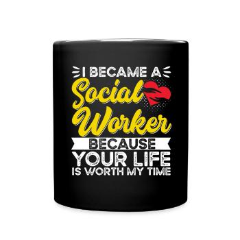 School Social Work Month Heart - Tasse einfarbig - Schwarz - Vorne
