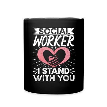 School Social Work Month Heart - Full Colour Mug - black - Front