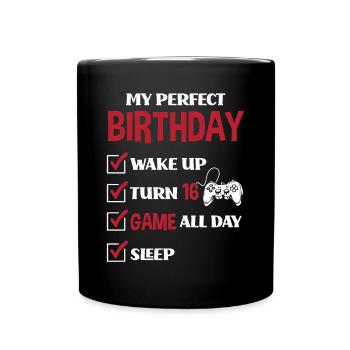 16. Geburtstag Jungen Gaming Gamer - Tasse einfarbig - Schwarz - Vorne