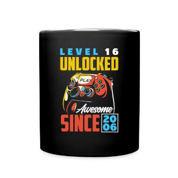 16e anniversaire Jeune joueur de jeu - Mug uni - noir - Devant