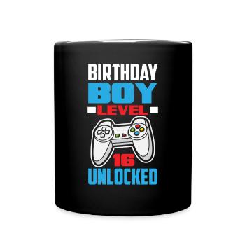 16e anniversaire Jeune joueur de jeu - Mug uni - noir - Devant
