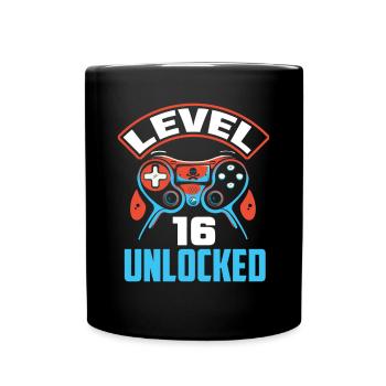 16e anniversaire Jeune joueur de jeu - Mug uni - noir - Devant