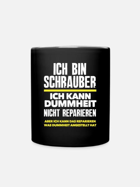 Lustiges Schrauber Mechaniker Geschenk - Tasse einfarbig - Schwarz