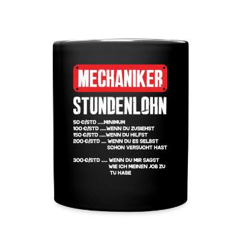Lustiges Mechaniker Geschenk - Tasse einfarbig - Schwarz - Vorne