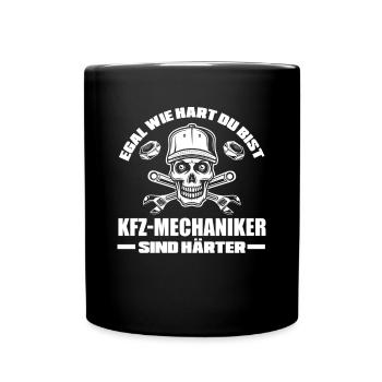Lustiges Mechaniker Automechaniker KFZ Mechaniker - Tasse einfarbig - Schwarz - Vorne