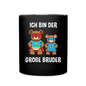 Super Bären Großer Bruder - Ich bin der große - Tasse einfarbig - Schwarz - Vorne