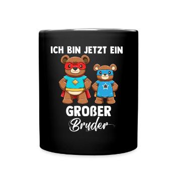 Ich bin jetzt ein großer Bruder - Super Bären - Tasse einfarbig - Schwarz - Vorne