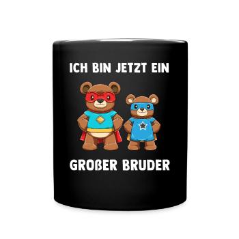 Super Bären Großer Bruder - Ich bin jetzt ein - Tasse einfarbig - Schwarz - Vorne
