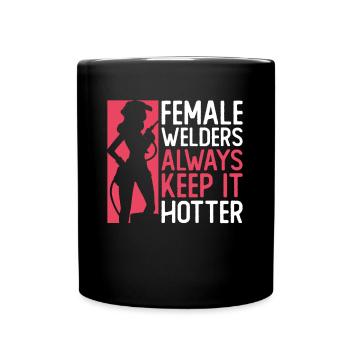 Schweißer Frau Schweißen Handwerker Metallbauer - Tasse einfarbig - Schwarz - Vorne