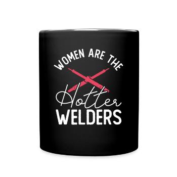 Schweißer Frau Schweißen Handwerker Metallbauer - Tasse einfarbig - Schwarz - Vorne