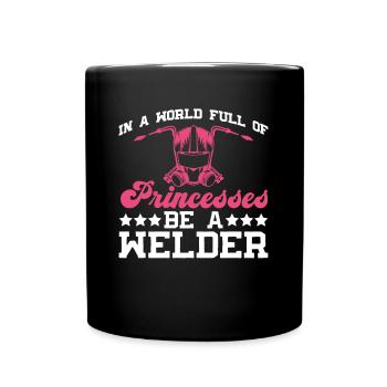 Schweißer Frau Schweißen Handwerker Metallbauer - Tasse einfarbig - Schwarz - Vorne