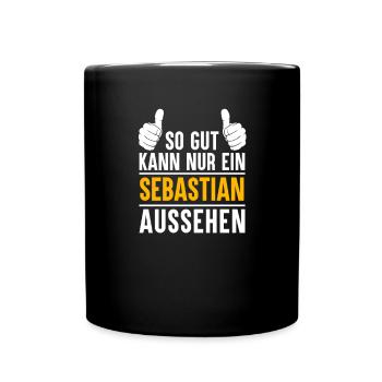Sebastian Vorname Name Geschenk - Tasse einfarbig - Schwarz - Vorne